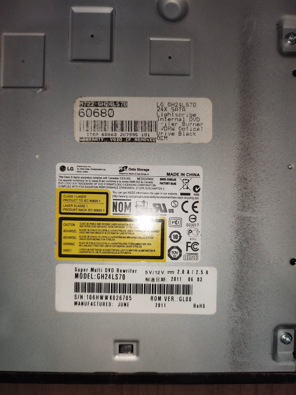 LG - DVD-RW - 24x Super-Multi Dual Layer Optical Drive - GH24LS70