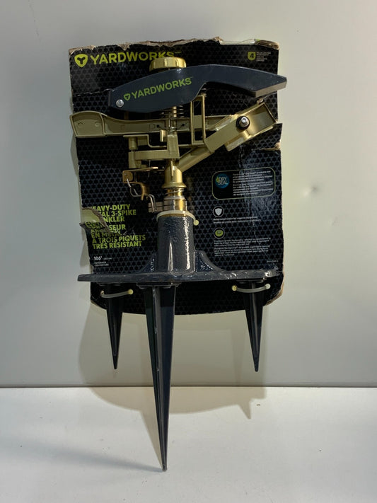 Yardworks Dry Seal Impulse Sprinkler on 3- prong Metal Spike, 3600 sq.ft