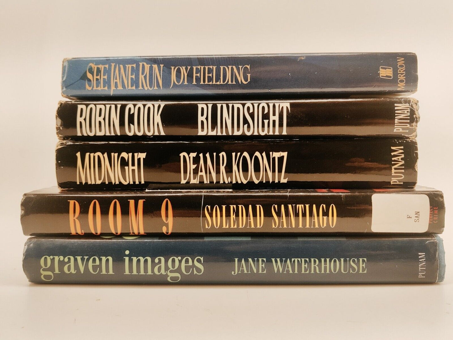 Lot of 5 HC Suspense Books Vintage 1990s - Dean Koontz, Robin Cook, etc.