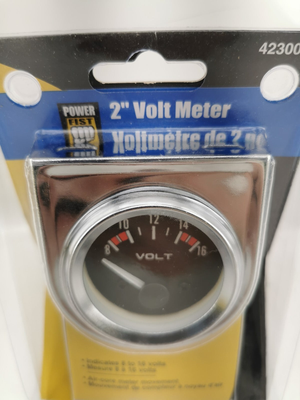 Power Fist Universal 2" volt meter 8-16V Voltmeter BNIB
