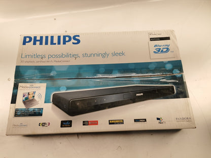 3D Blu-ray Player Phillips BDP5506 Blu-Ray Tested Working W/Remote & box