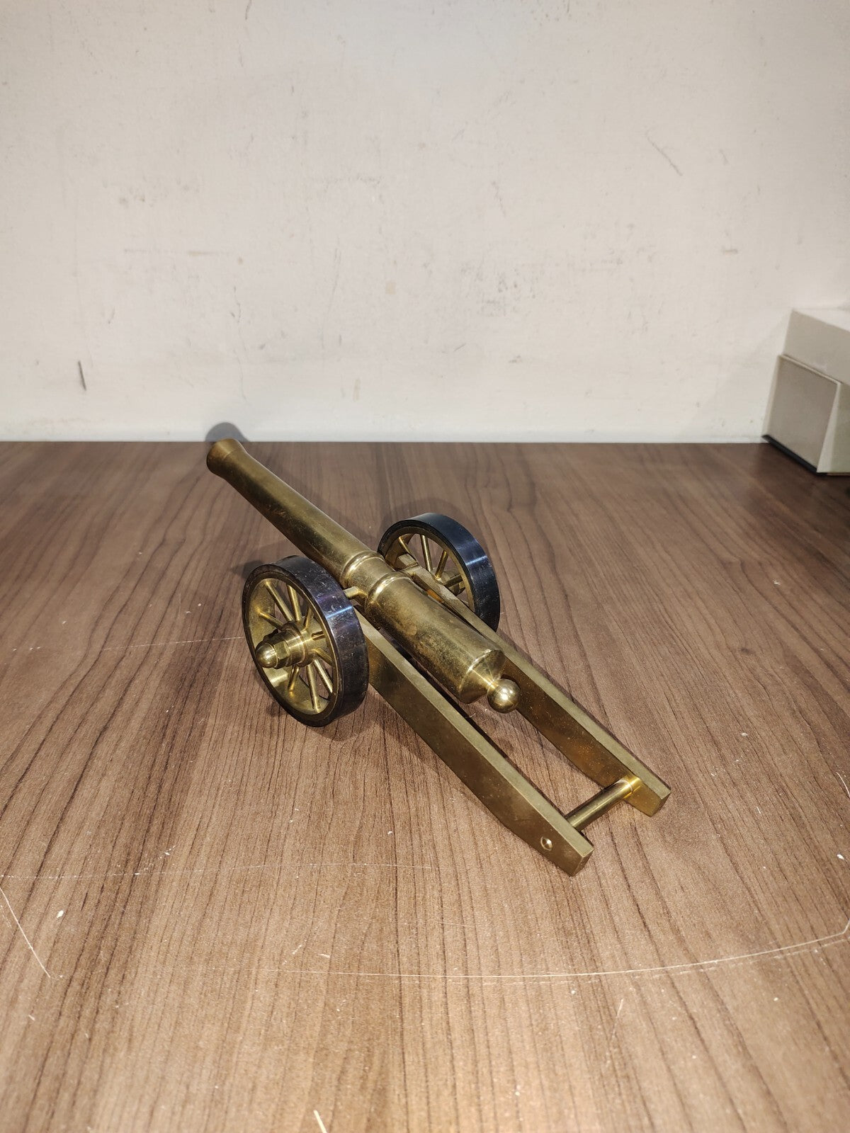 Vintage Solid Brass 2 Wheel Cannon