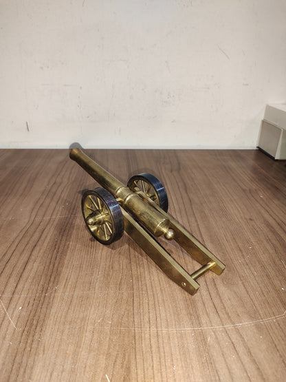 Vintage Solid Brass 2 Wheel Cannon