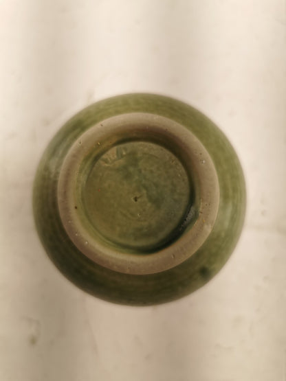 Green vase with a turtle