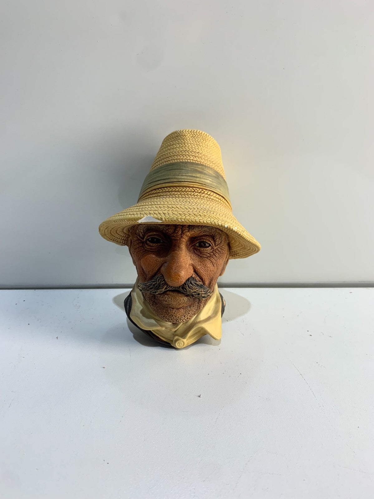 Bosson Legend Chalkware Face Bust Figurine Head England 1971 Rumanian Farmer