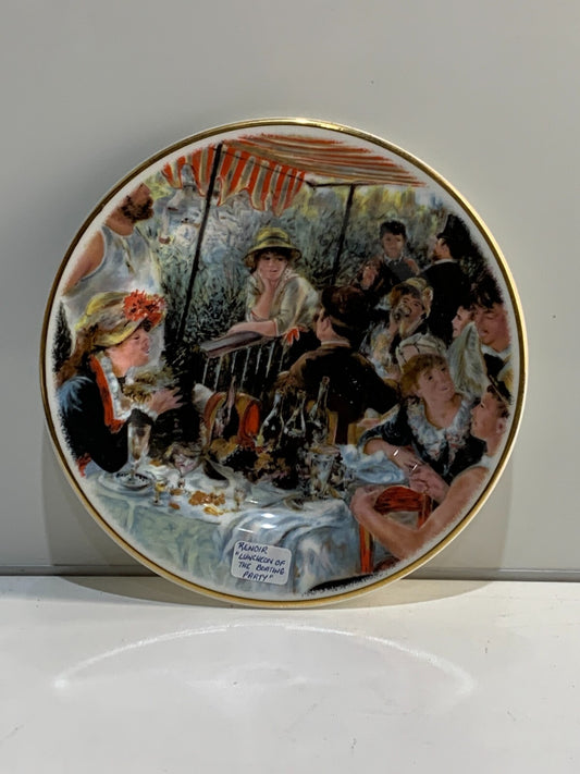 Rare 1979 Limoges France Gold Trim Renoir Plate"Dejeuner des Caroliers" Limited
