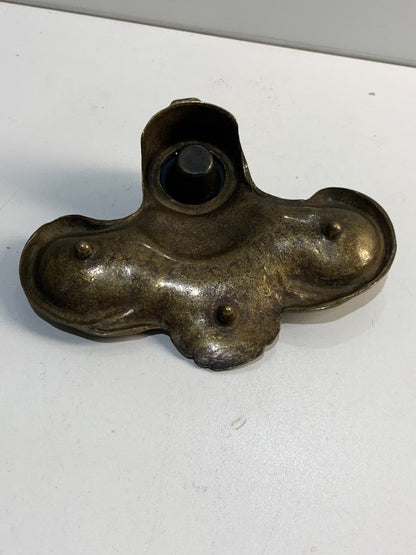 Vintage Ink Reservoir Inkwell Victorian Art Nouveau Brass French Ornate