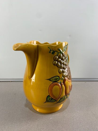California Pottery Raised Fruit Design Pitcher