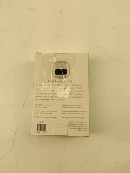 Bril UV-C Toothbrush Sanitizer Portable Sterilizer Cover Holder and Case (White)