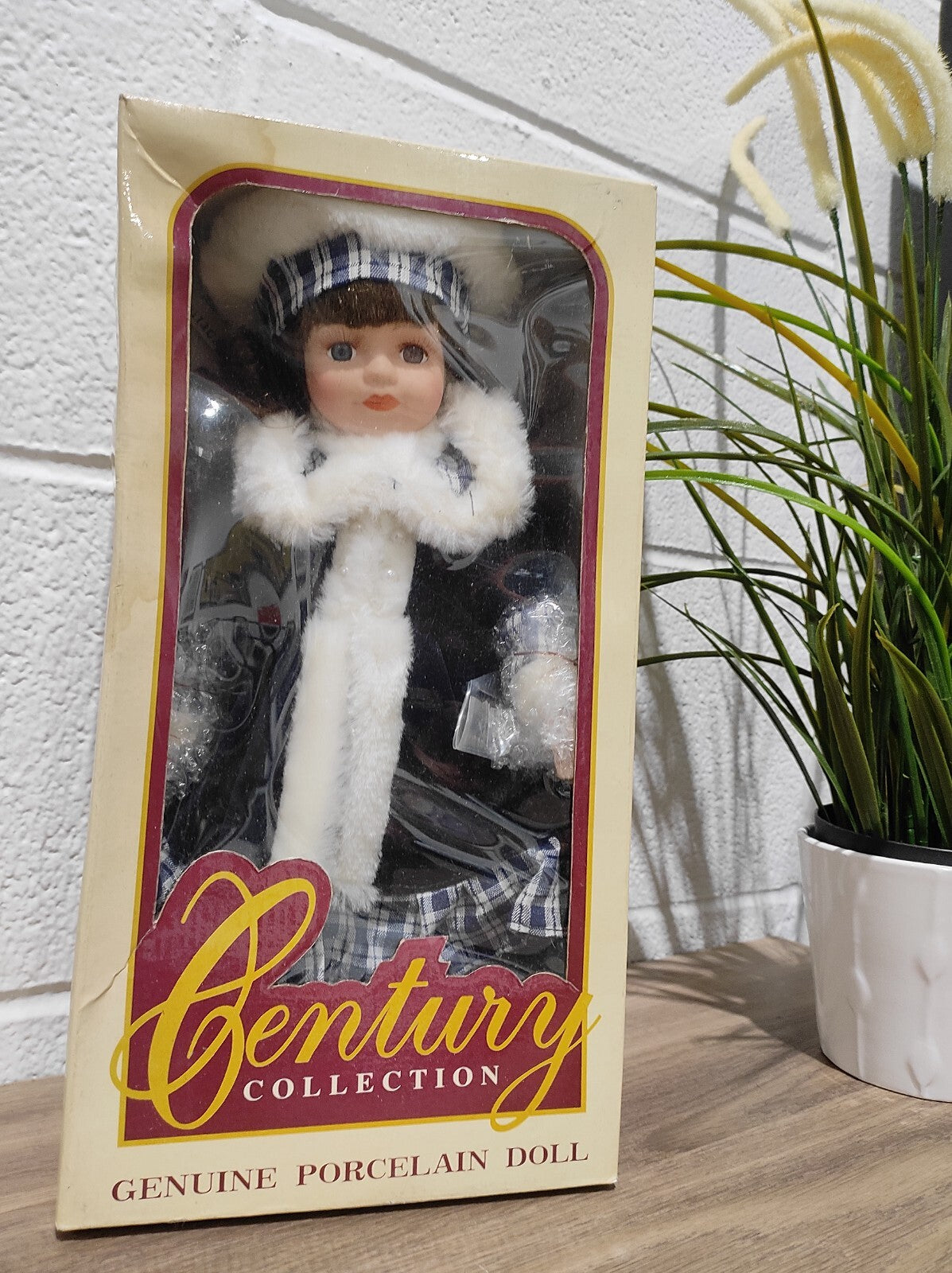 Century COLLECTION GENUINE PORCELAIN DOLL Hand Crafted- Blue