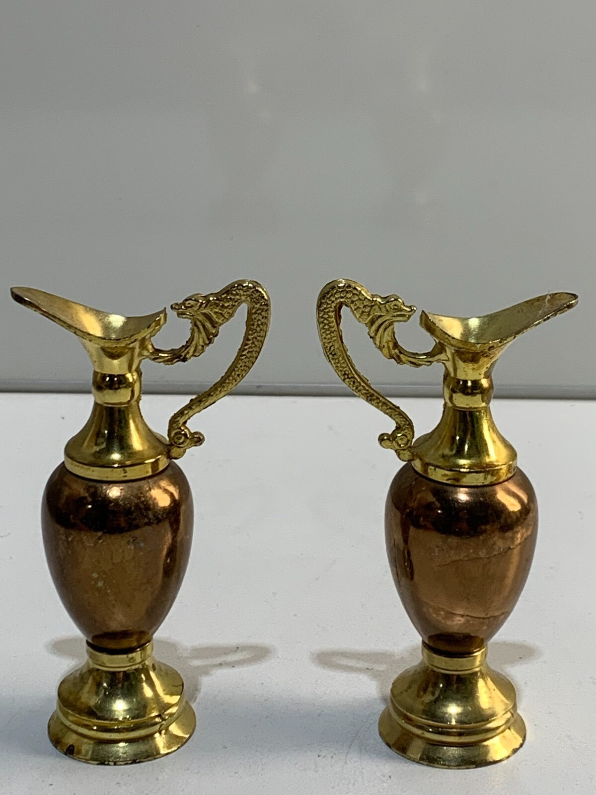 Antique Gilt Gold Dragon Handled Decorative Jugs Made in England