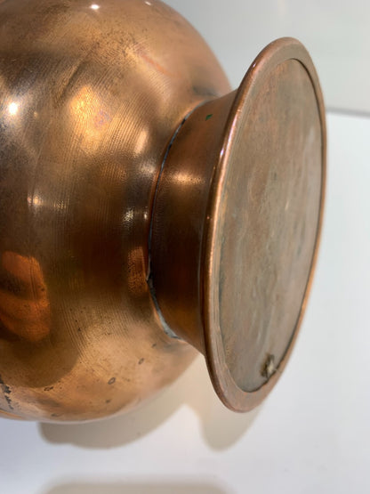 VINTAGE HAND MADE COPPER PEDESTAL VASE POT