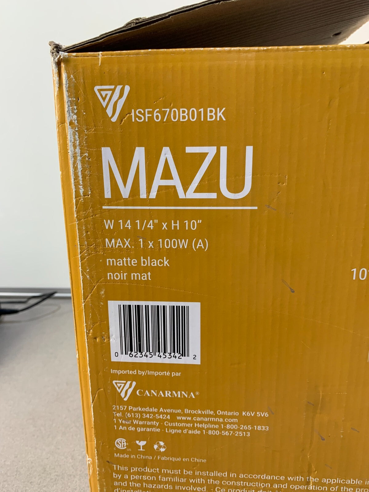 Canarm Mazu Matte Black Metal Modern Round Ceiling Light ISF670B01BK