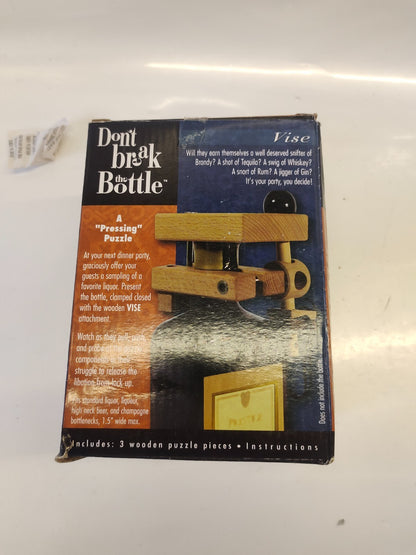 Don't Break the Bottle Wooden Wine Puzzler Brain Teaser Gift Gag