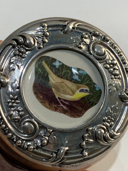 ANTIQUE J.E.CALDWELL STERLING SILVER REPOUSSE CANISTER, POWDER JAR, TOBACCO CAN