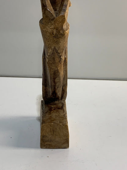 Vintage handmade Folk Art carving of a drummer.