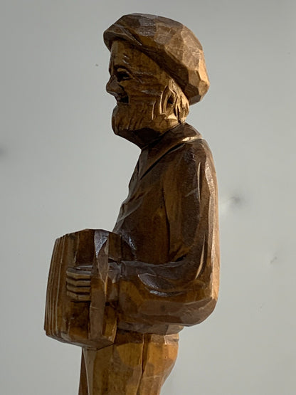 Vintage Hand Carved Paul E Caron Wooden Statue