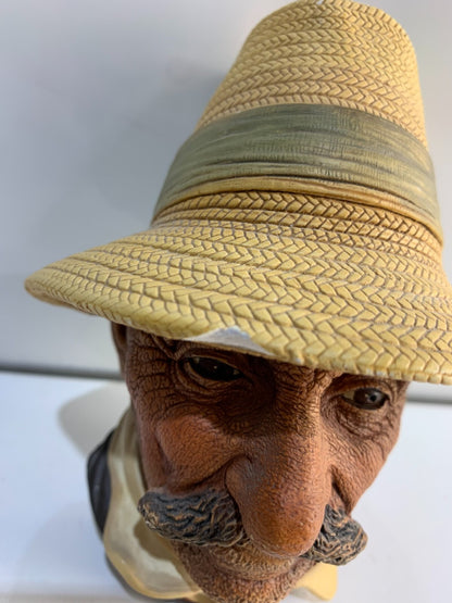 Bosson Legend Chalkware Face Bust Figurine Head England 1971 Rumanian Farmer