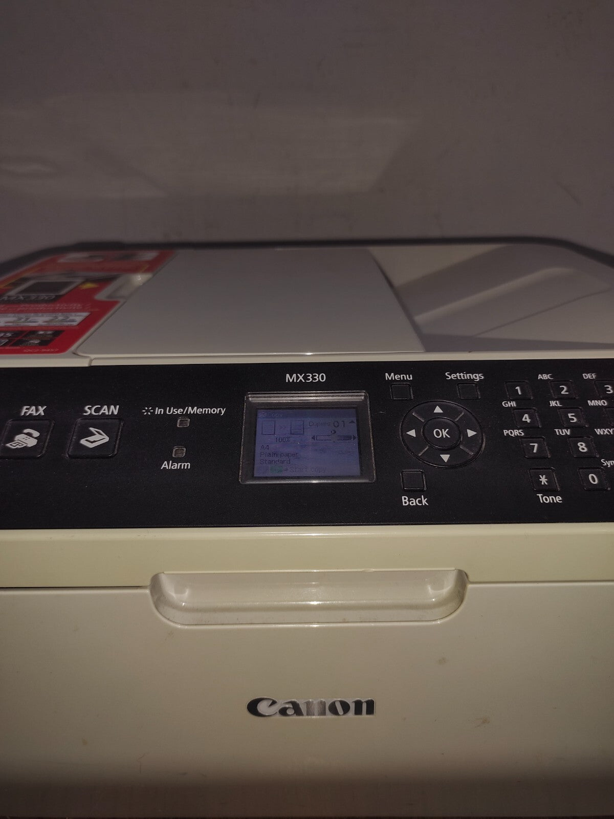 Canon PIXMA MX330 All-In-One Inkjet Printer - No Ink - Tested Working