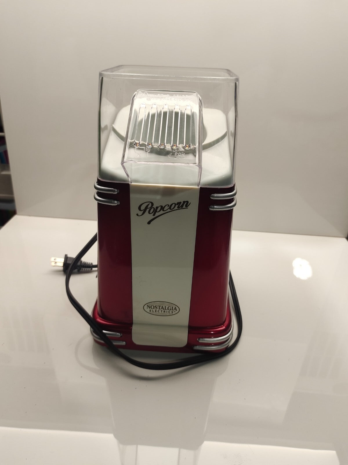 Hot Air Popcorn Maker Machine Mini Popper Nostalgia 50's Style TESTED/WORKING