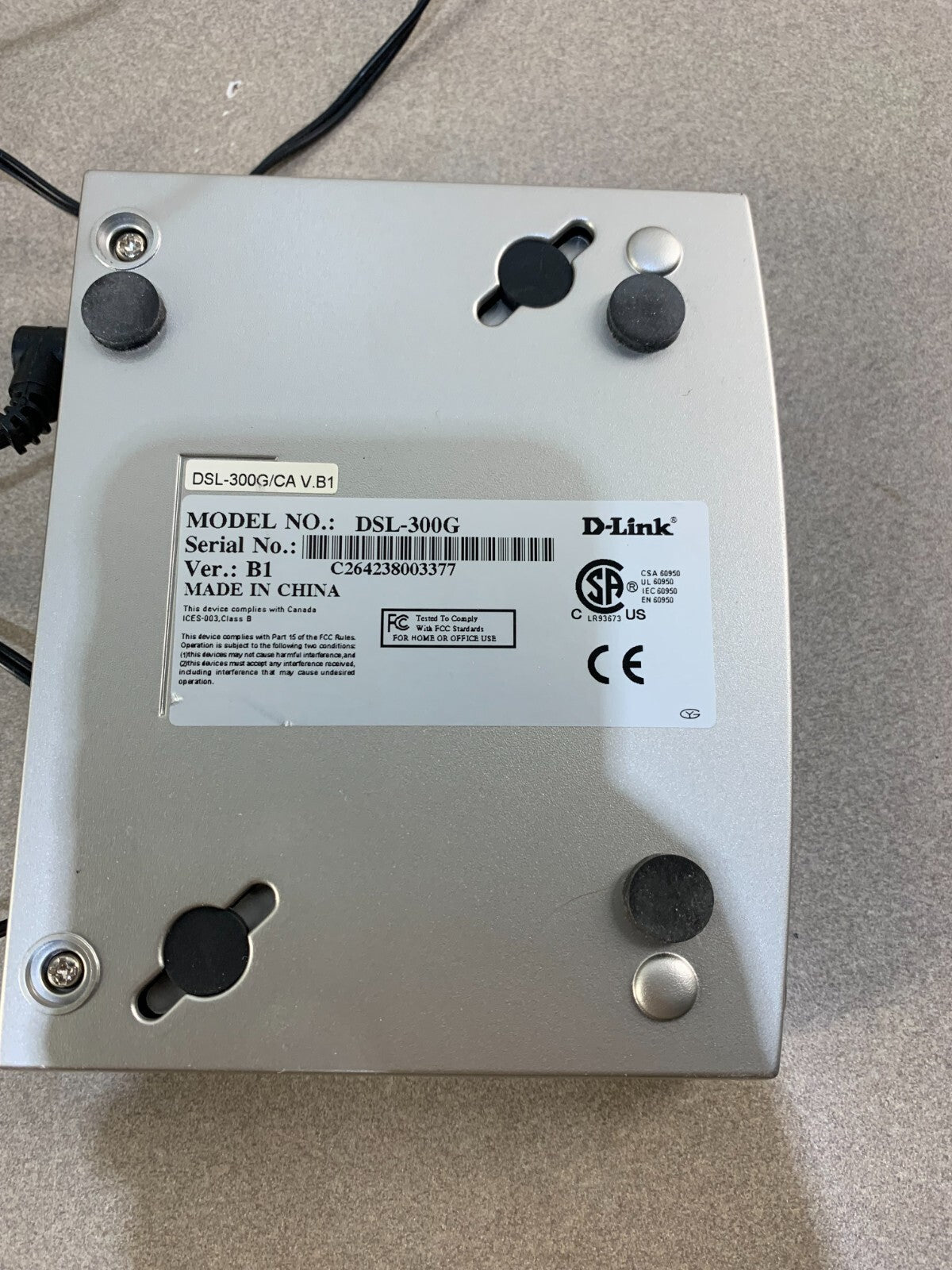 D-Link DSL-300G ADSL Modem -Tested Working With Adapter