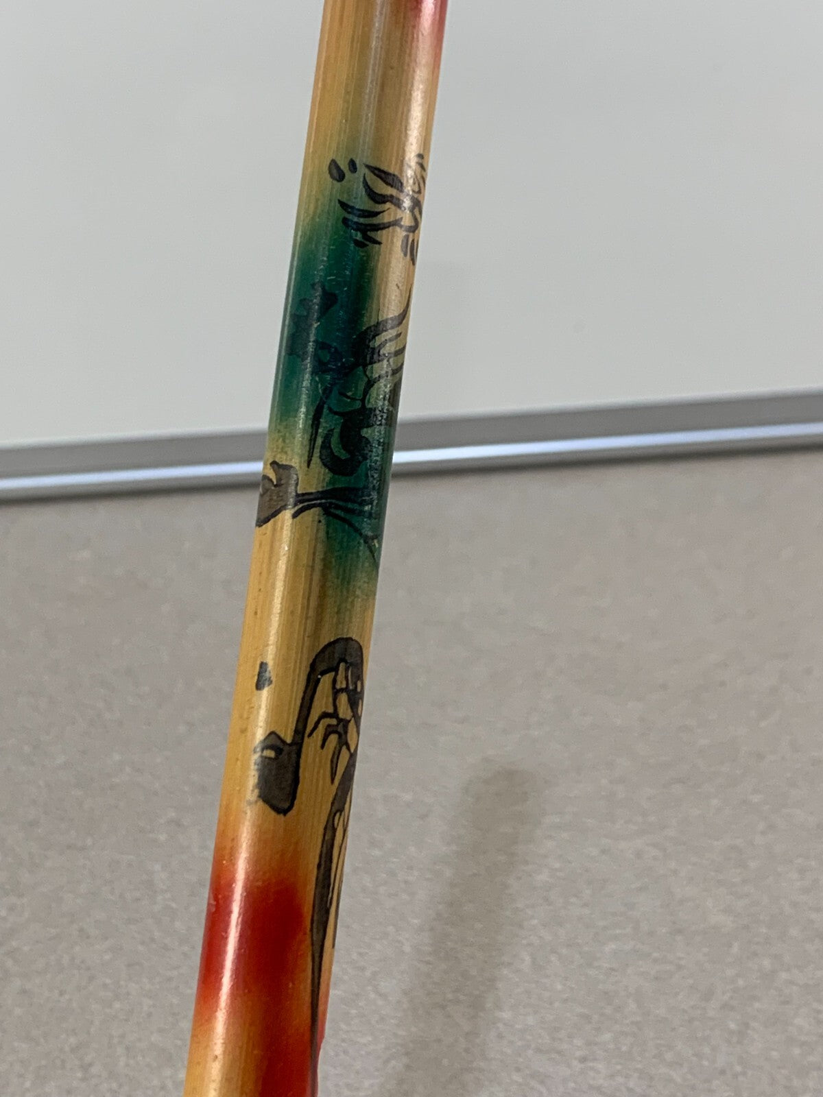Colorful Bamboo Wood Flute with Dragon Graphics Japan Souvenir