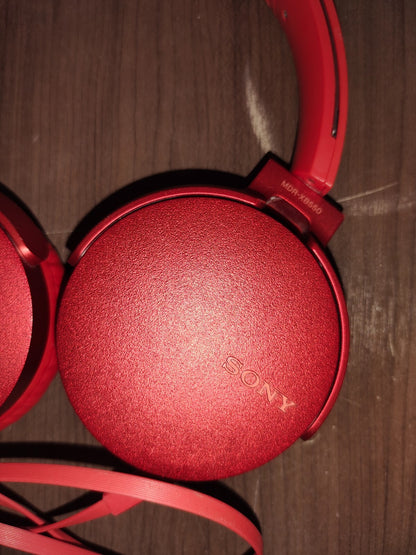 Sony MDR-XB550AP On-Ear Stereo Headphones Red Extra Bass Bass Booster Swivels