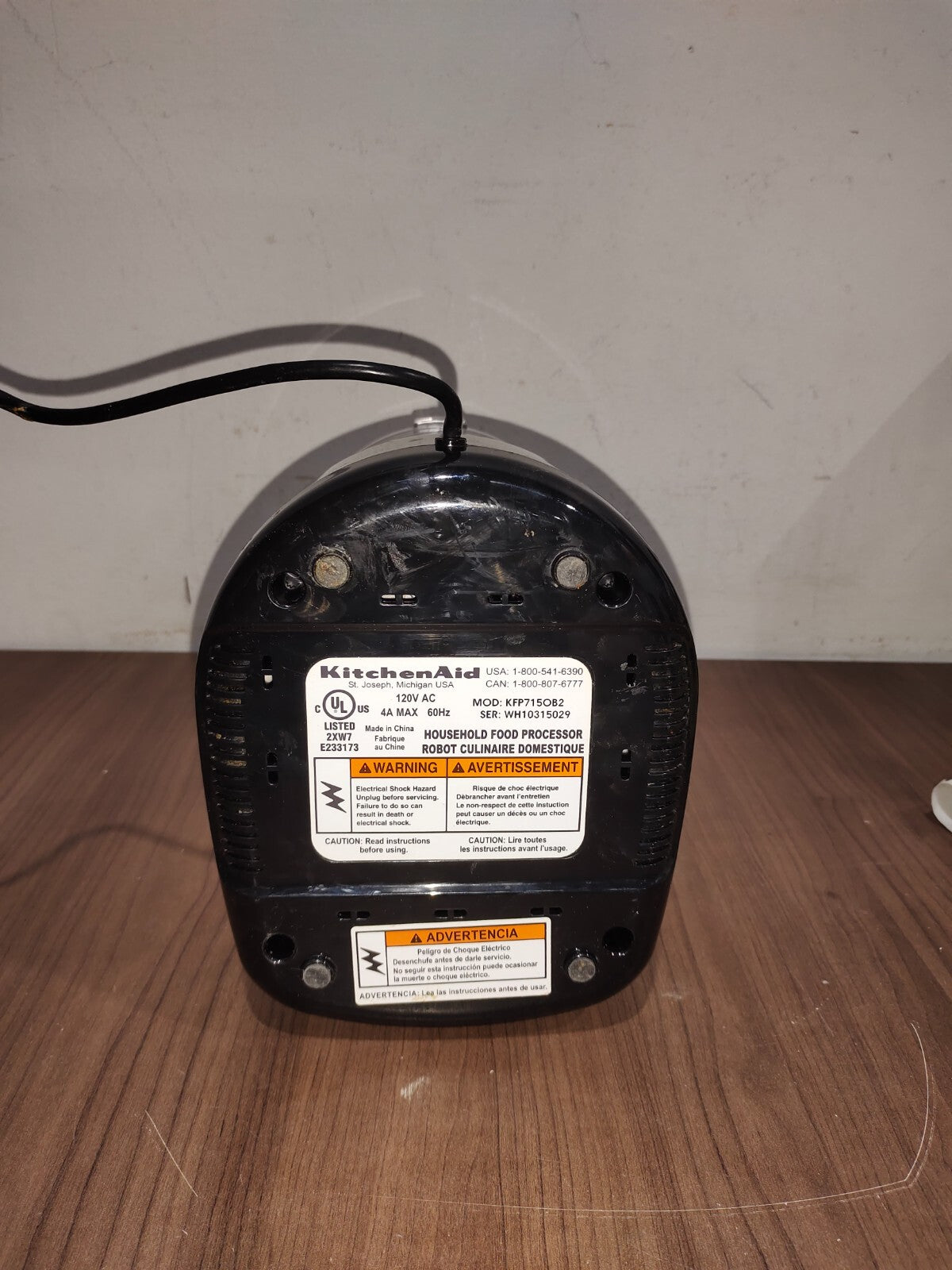 KitchenAid Ultra Power Food Processor KFP715082 - No Blades