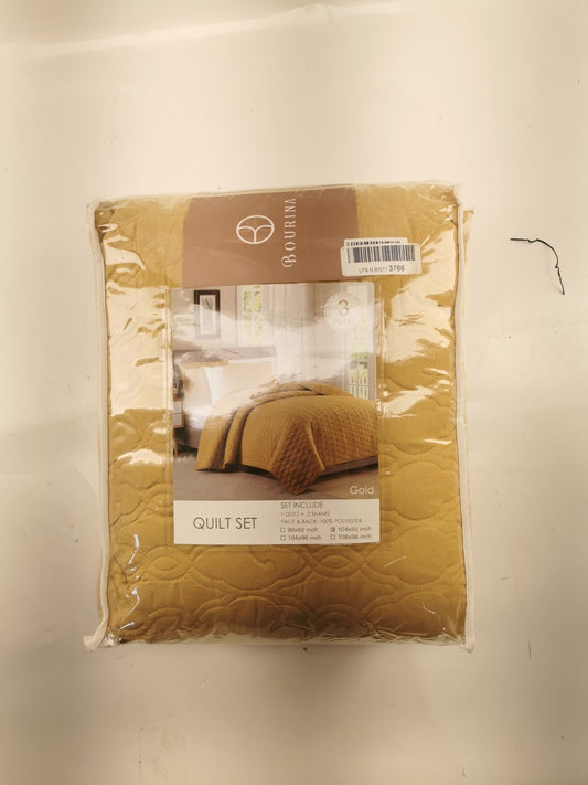 BOURINA Embroidery Quilt Set Coverlet Set 3-Piece Microfiber Bedspread Included