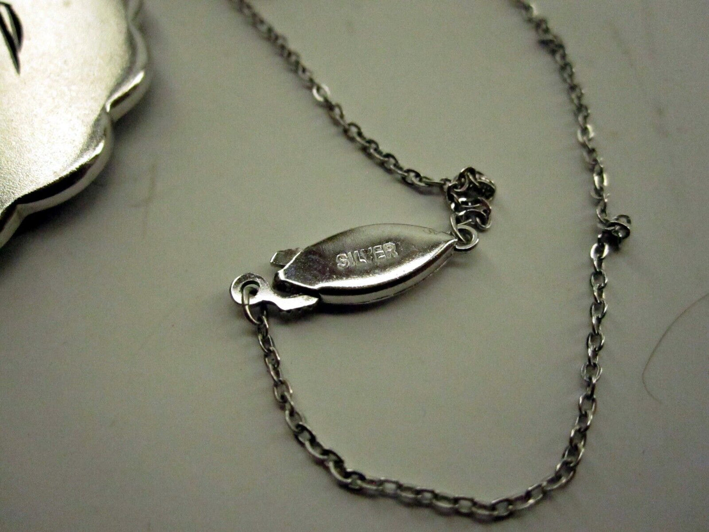 Vintage Damascene Necklace Pendant - Silver Elegance from the Past