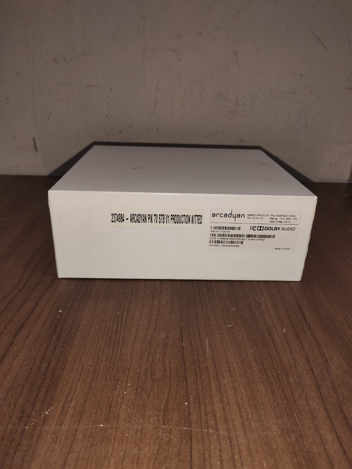 TELUS PikTV Media Box - Arcadyan HMB2213PW22TS - Black