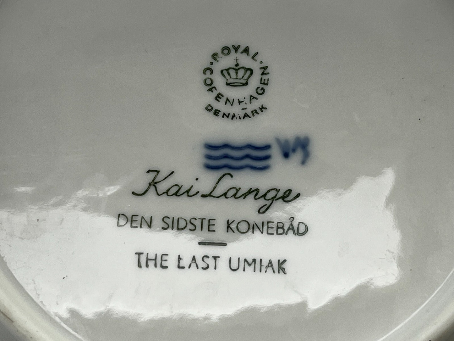 Vintage ROYAL COPENHAGEN 1968 Christmas Plate, "The Last Umiak" Kai Lange