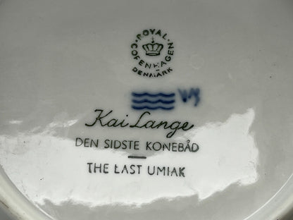 Vintage ROYAL COPENHAGEN 1968 Christmas Plate, "The Last Umiak" Kai Lange