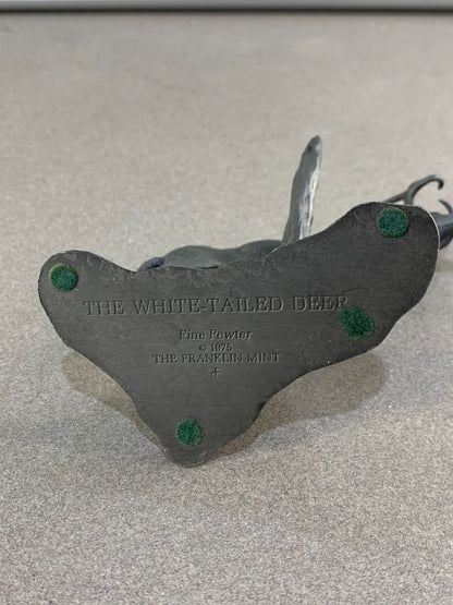 Franklin Mint The White-Tailed Deer Pewter Figurine