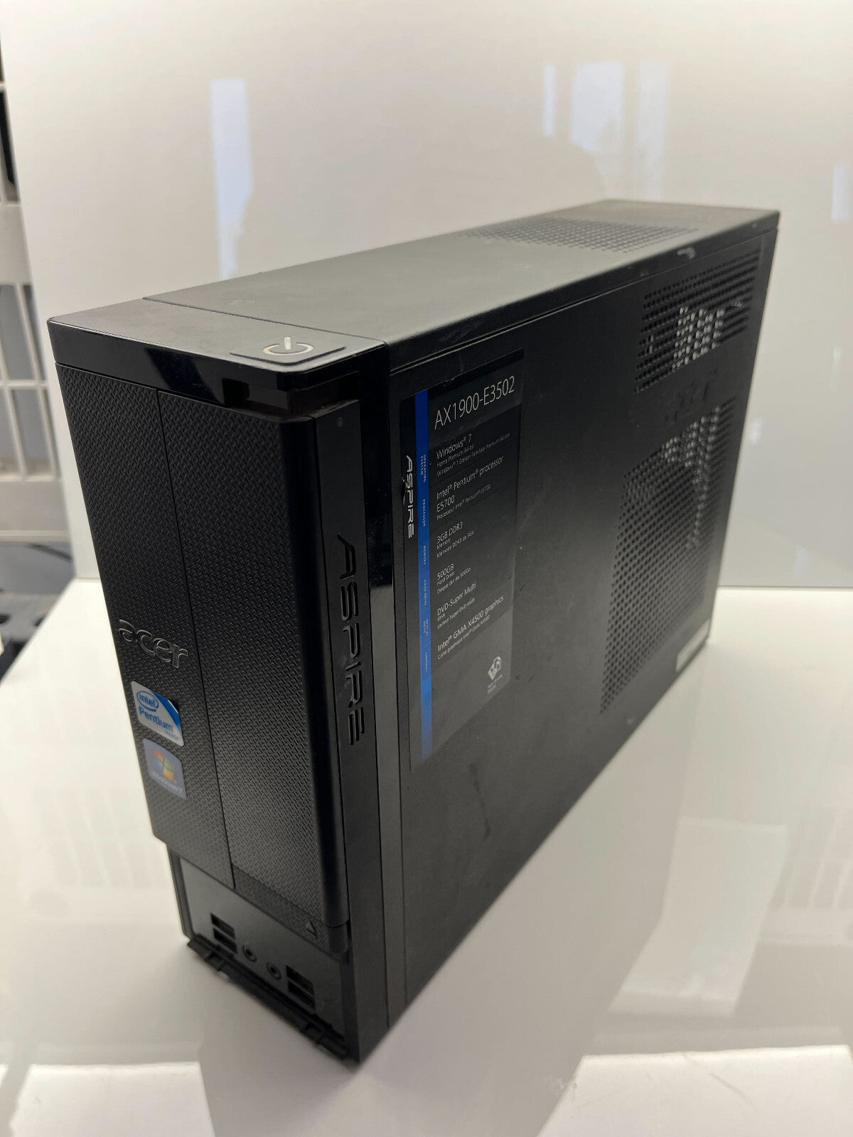 GOOD Acer Aspire AX1900-E3502 Win10 Pentium E5700 @ 3.00 GHz 3GB RAM 500GB HDD