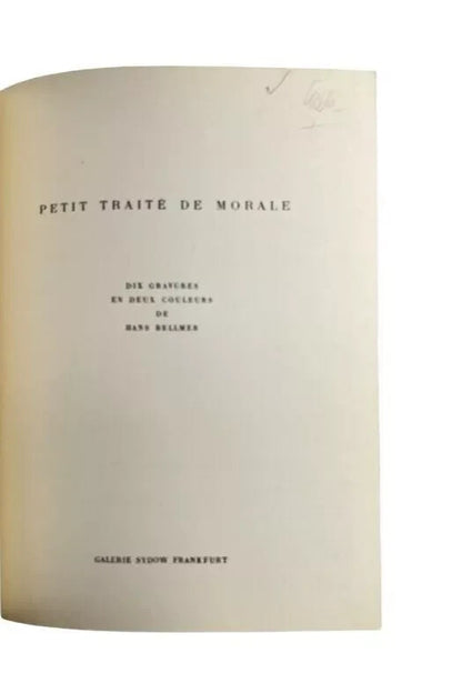 Petite Traite de Morale | Hans Bellmer, Galerie Sydow Frankfurt 1969 | Rare