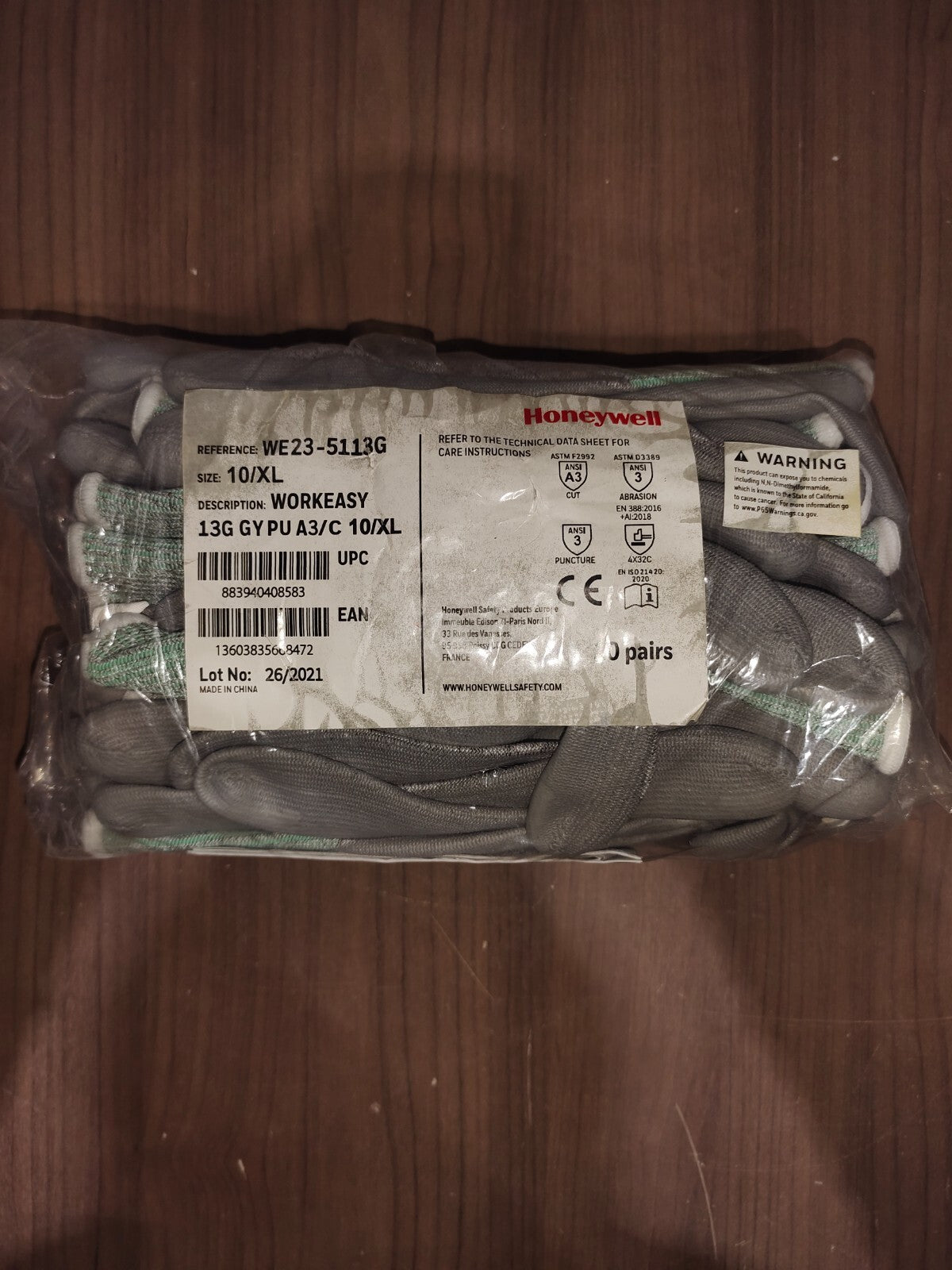 Honeywell WE23-5113G-10/XL Cut-Resistant Gloves - 10 Pairs - 2