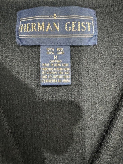 Black Cotton Zipper Vest