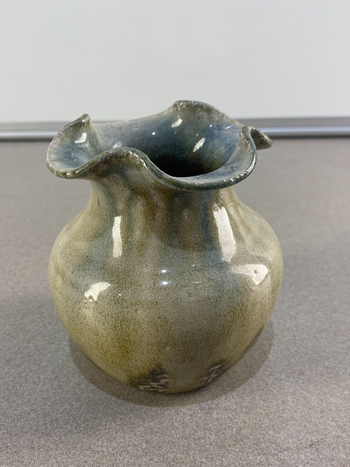 Vintage Handmade Studio Art Pottery Pitcher Carafe Handles Artist Signed Pottery