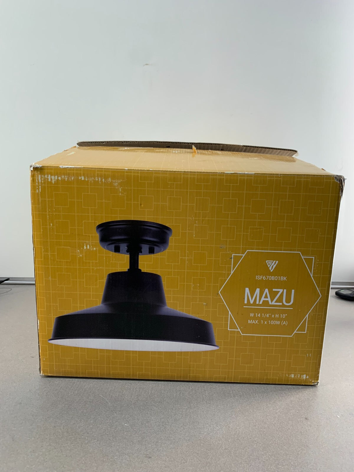 Canarm Mazu ISF670B01BK 1-Light Semi-Flush Mount