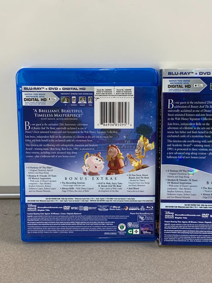 DISNEY BEAUTY AND THE BEAST 25TH ANNIVERSARY (BLU-RAY + DVD) W/ SLIPCOVER