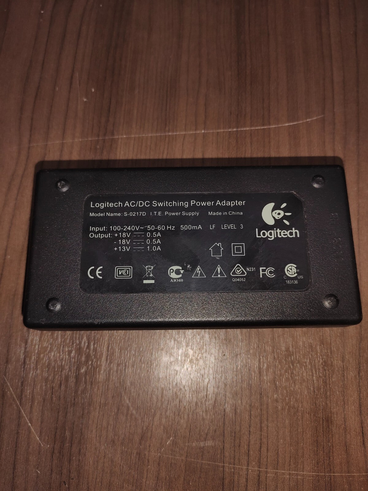 Logitech S-0217D AC Adapter +18V 0.5A -18V 0.5A +13V 1A Power Supply