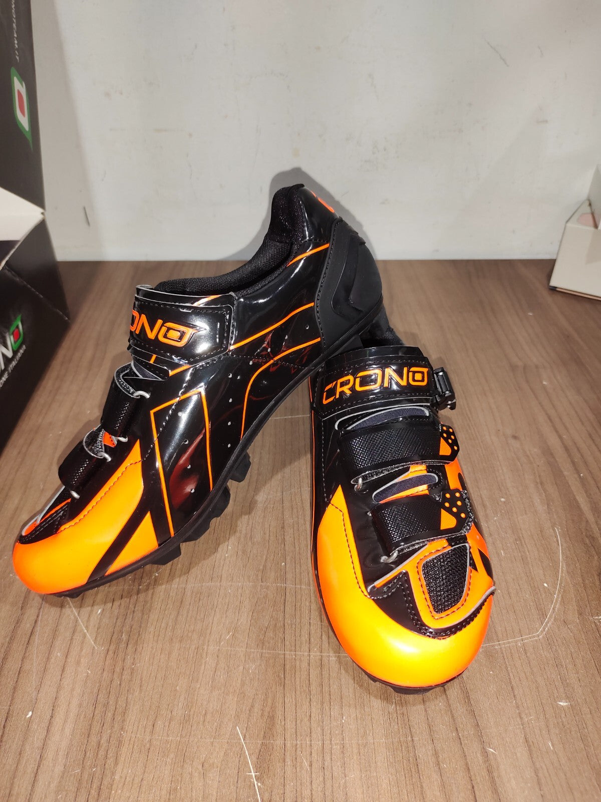 Crono CX-3 17 Mountain Bike Gravel BMX Shoes - Black Orange - Size - 41.5 (EUR)