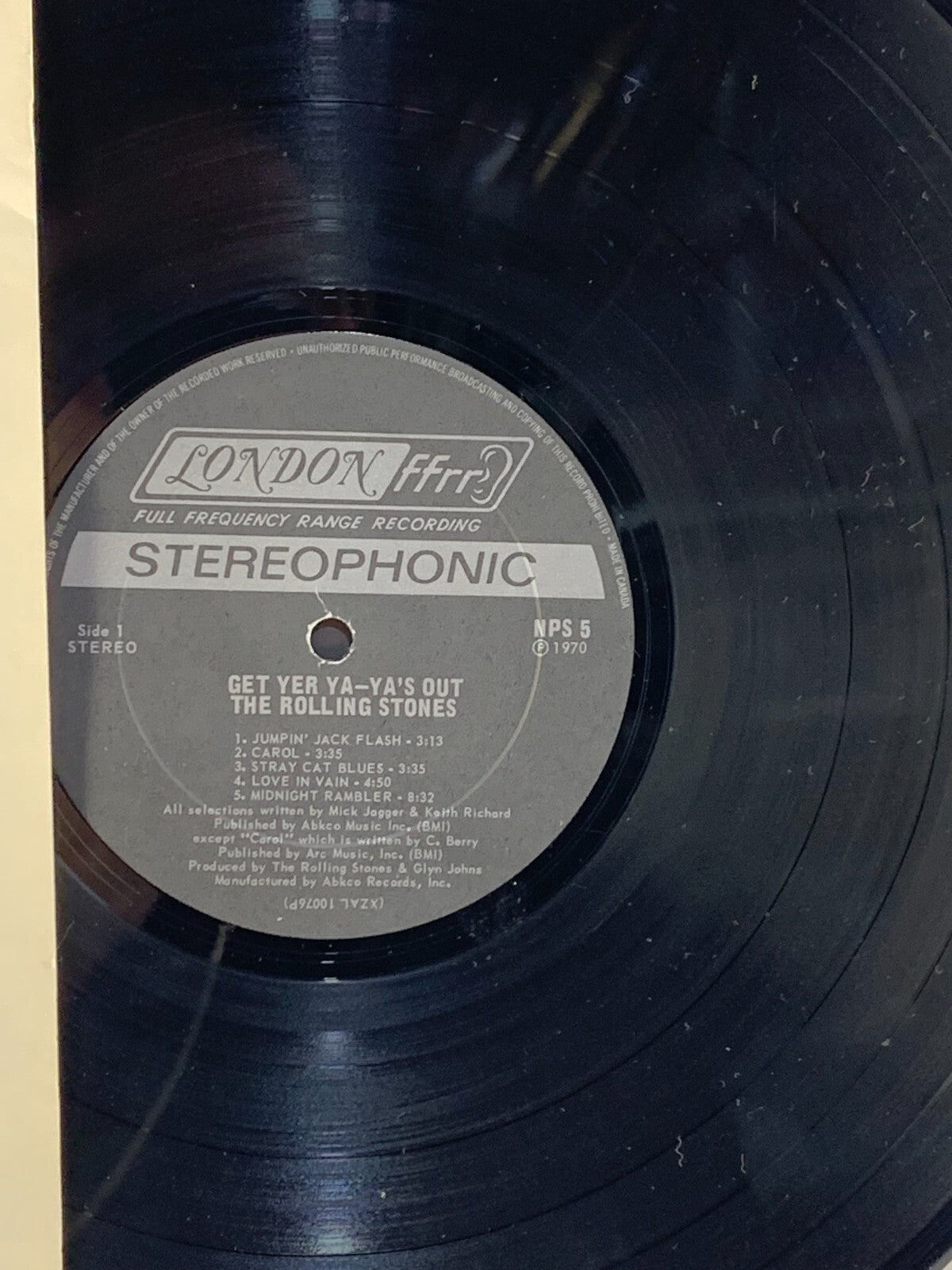 The Rolling Stones Get Yer Ya-Ya's Out Record Vinyl LP