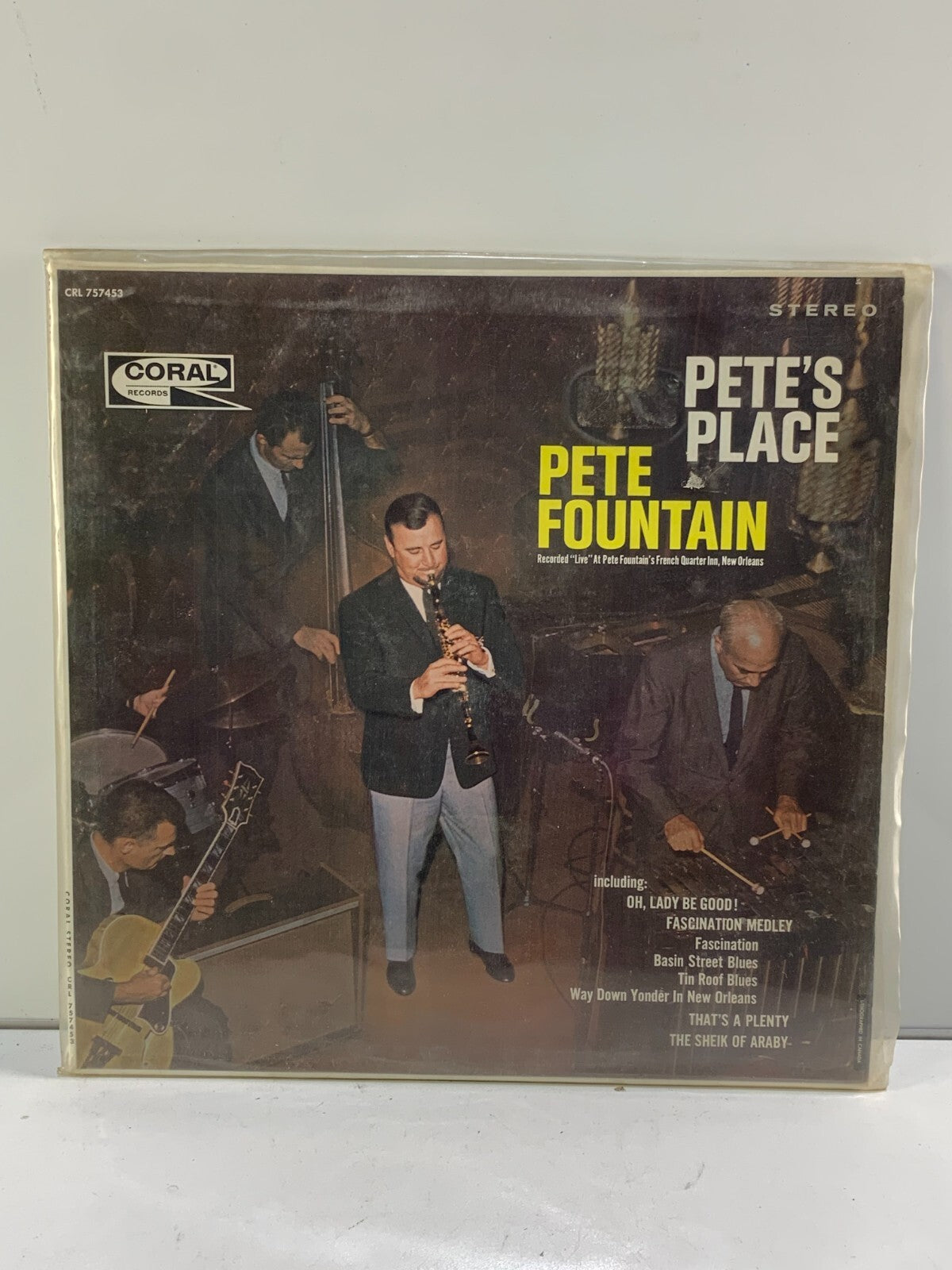 Pete's Place Pete Fountain LP Record Coral Records, CRL57453 Jazz Vinyl Music
