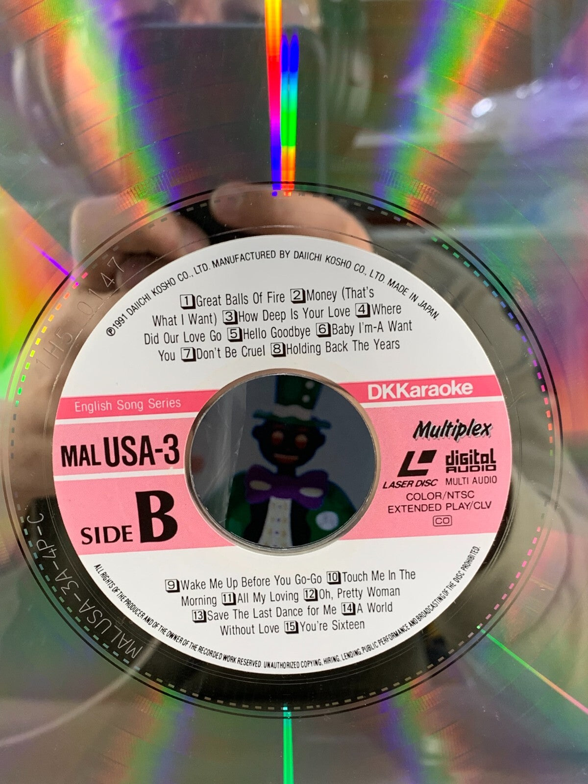 DK KARAOKE English Song Series Laserdisc LD MAL USA-3 Multiplex Laser Disc