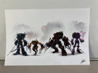 Comic Style Teenage Mutant Ninja Turtles Posted Signed