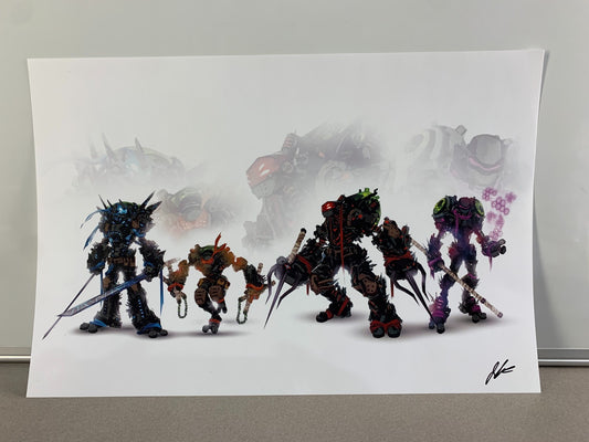 Comic Style Teenage Mutant Ninja Turtles Posted Signed