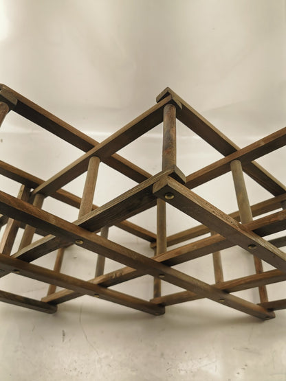 Collapsible Wood Accordian Collapsible WINE BOTTLE RACK