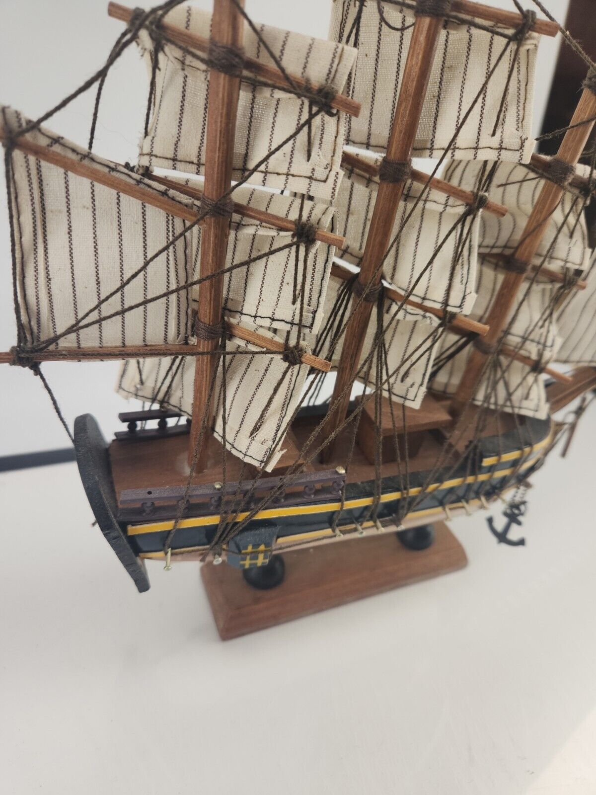 Handmade Wooden Model Ship - Nautical Elegance for Display